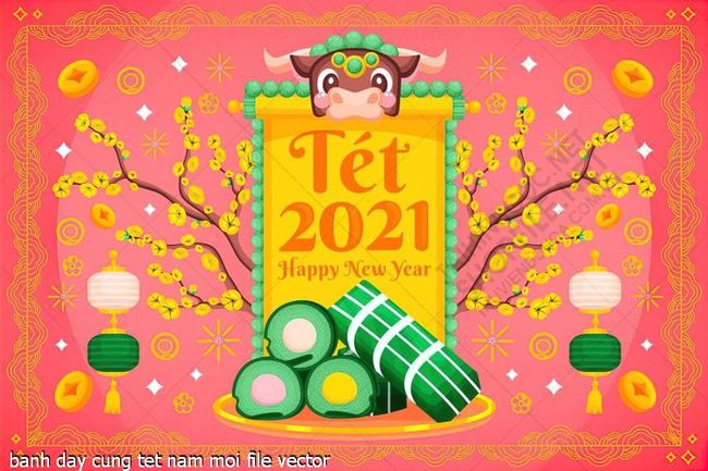 banh day cung tet nam moi file vector